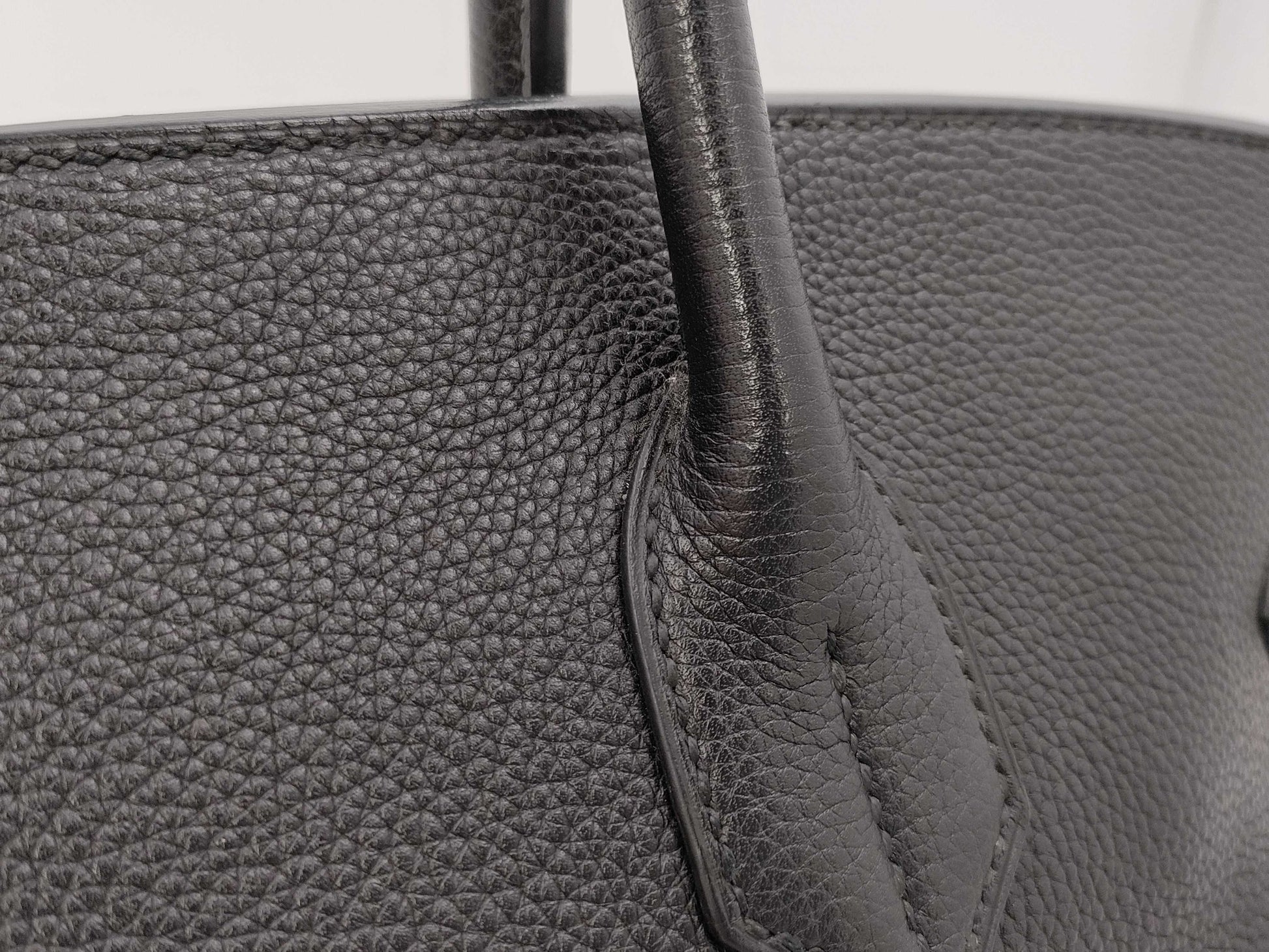 HERMES Shoulder Birkin Bag, Black, M Stamp, G Hardware, Taurillon Clemence Leather, Handbag
