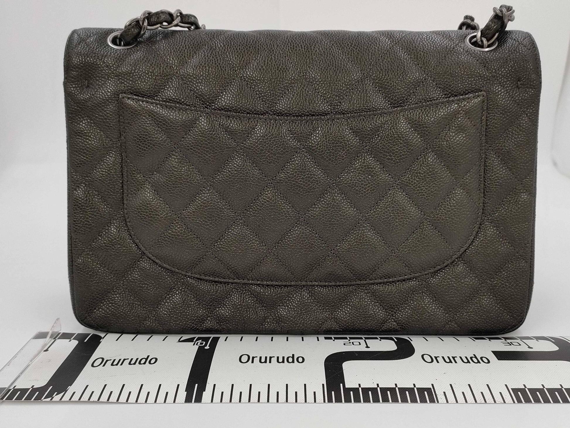 CHANEL Matelasse 30 Double Chain Shoulder Bag in Black Caviar Leather with Double Flap, A58600 24009324