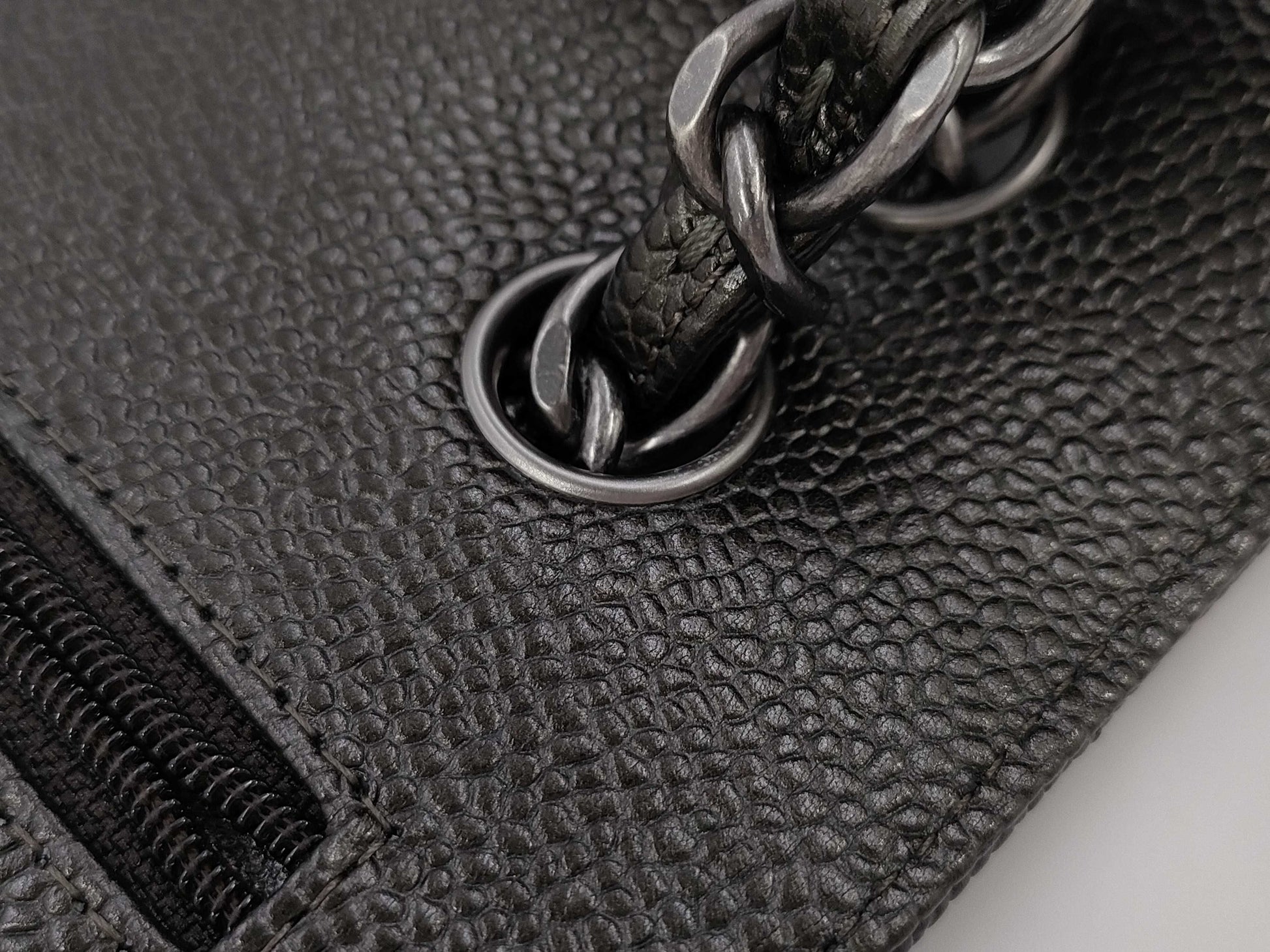 CHANEL Matelasse 30 Double Chain Shoulder Bag in Black Caviar Leather with Double Flap, A58600 24009324