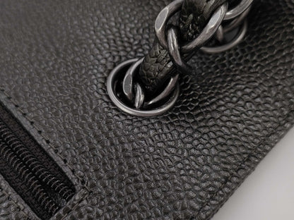 CHANEL Matelasse 30 Double Chain Shoulder Bag in Black Caviar Leather with Double Flap, A58600 24009324