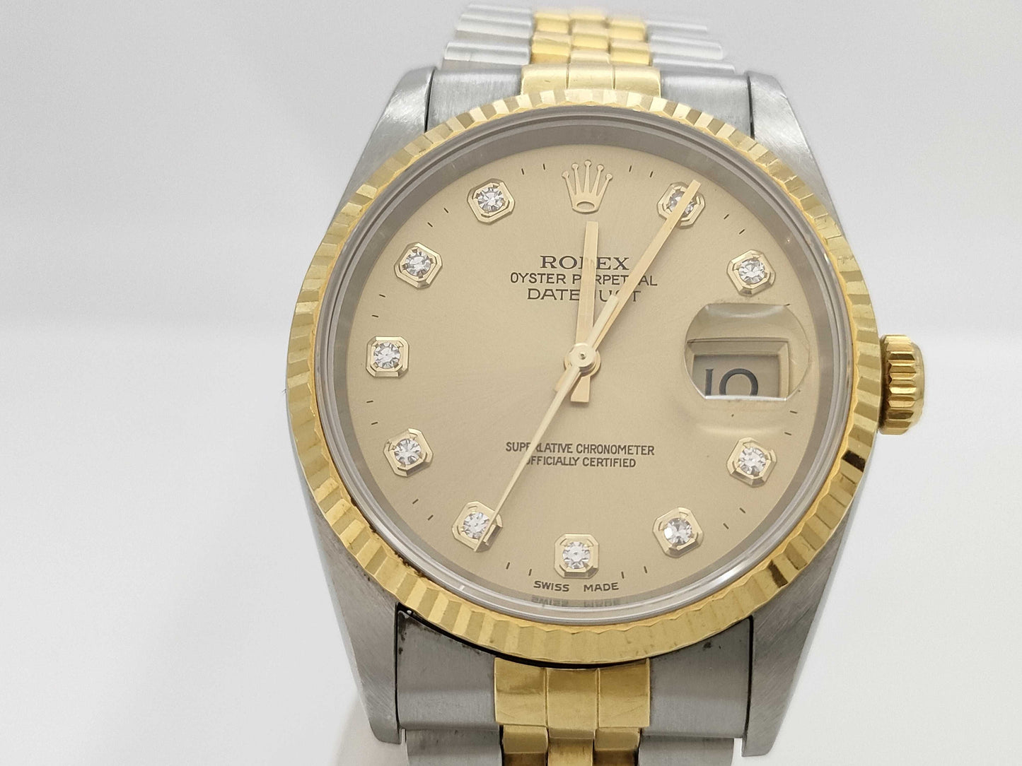 ROLEX 16233G T232760 Champagne Dial Boys' Watch