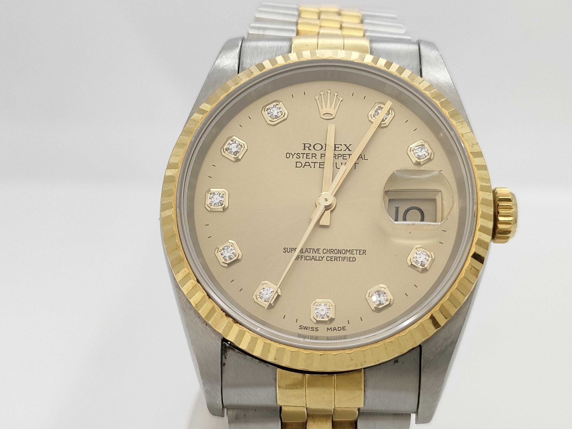 ROLEX 16233G T232760 Champagne Dial Boys' Watch