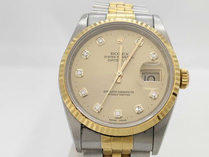 ROLEX 16233G T232760 Champagne Dial Boys' Watch