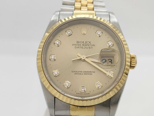 ROLEX Datejust 16233G U386208 Champagne Dial Men's Watch