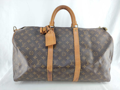 LOUIS VUITTON Monogram Vuitton Key Pol Bandriere 50 Boston Bag