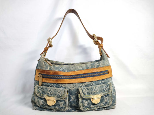 LOUIS VUITTON Monogram Denim LOUIS VUITTON Monogram Denim Louis Vuitton Monogram Denim Buggy PM Shoulder Bag Shoulder Bag