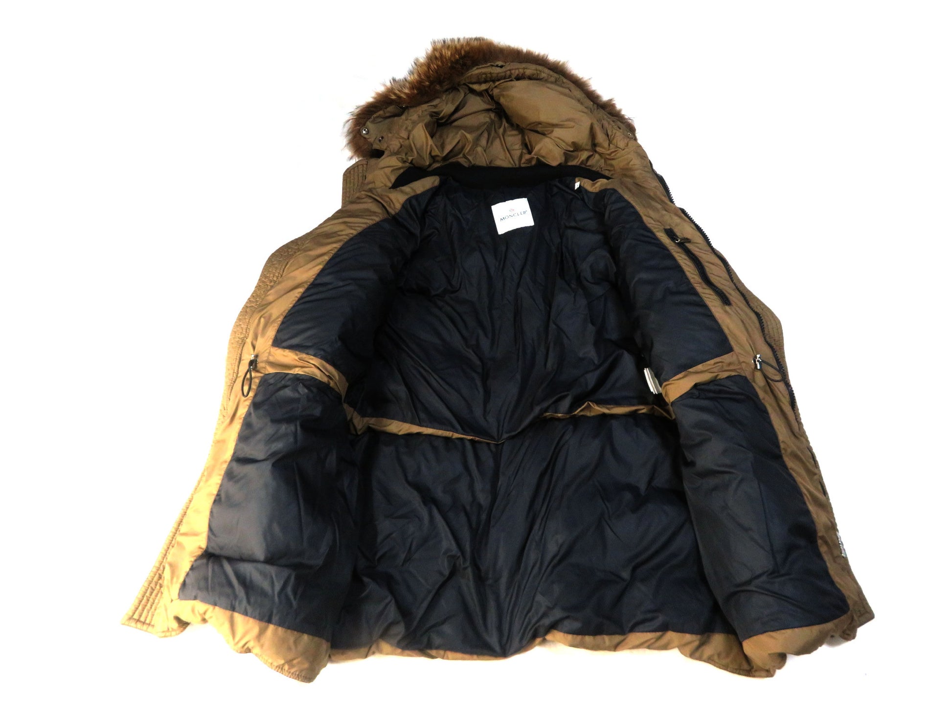 MONCLER AFFTON Down Jacket, Size 4, Brown