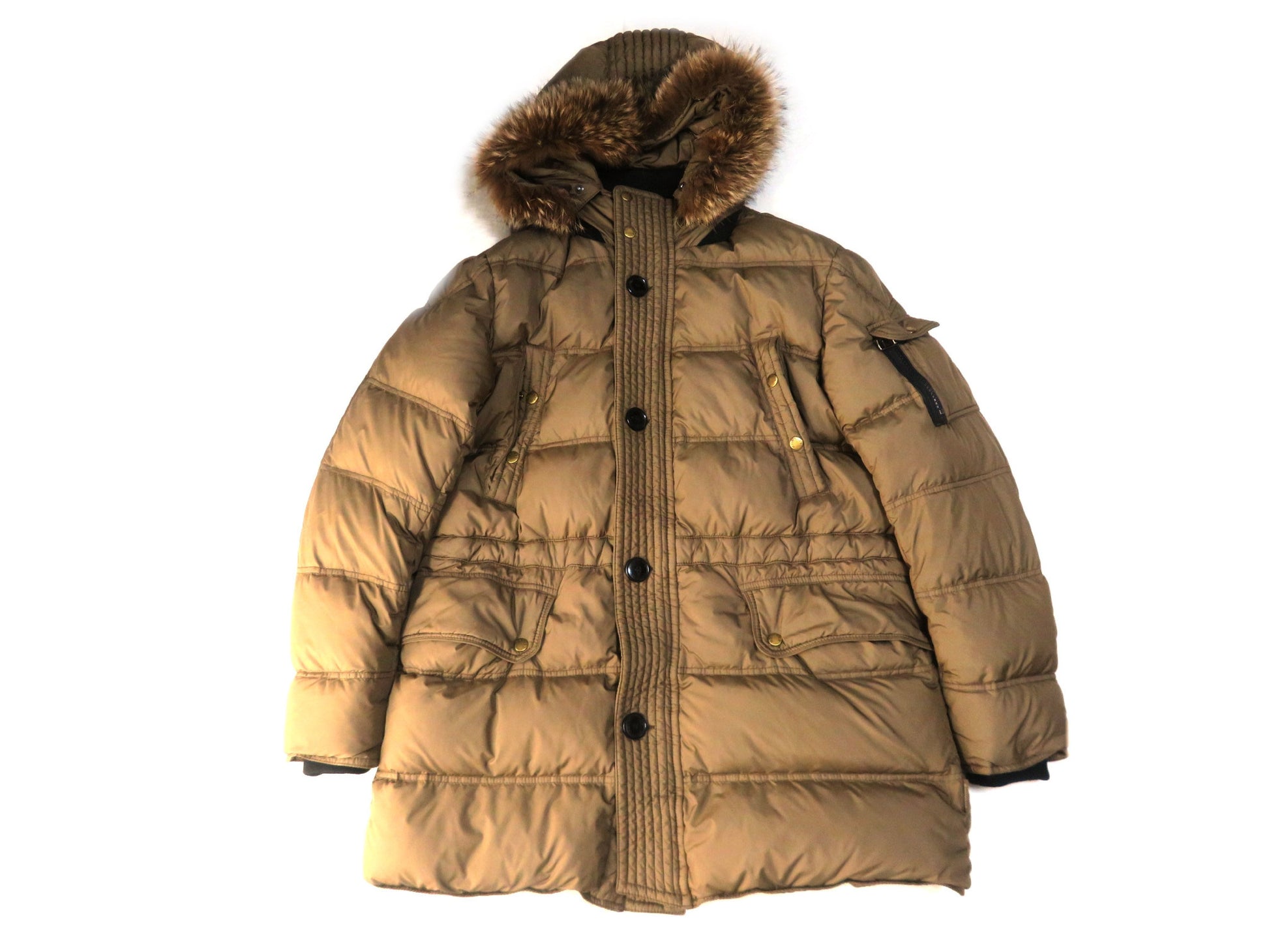 MONCLER AFFTON Down Jacket, Size 4, Brown