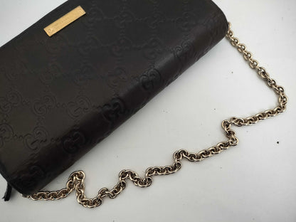 GUCCI Guccissima Chain Wallet with Gold Hardware