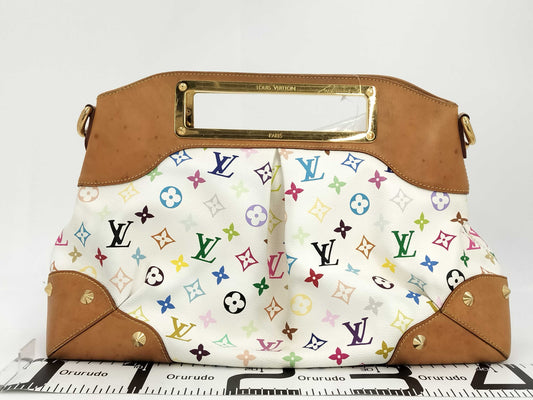 LOUIS VUITTON LV Judy GM Monogram Multicolor M40253 White Pink Purse