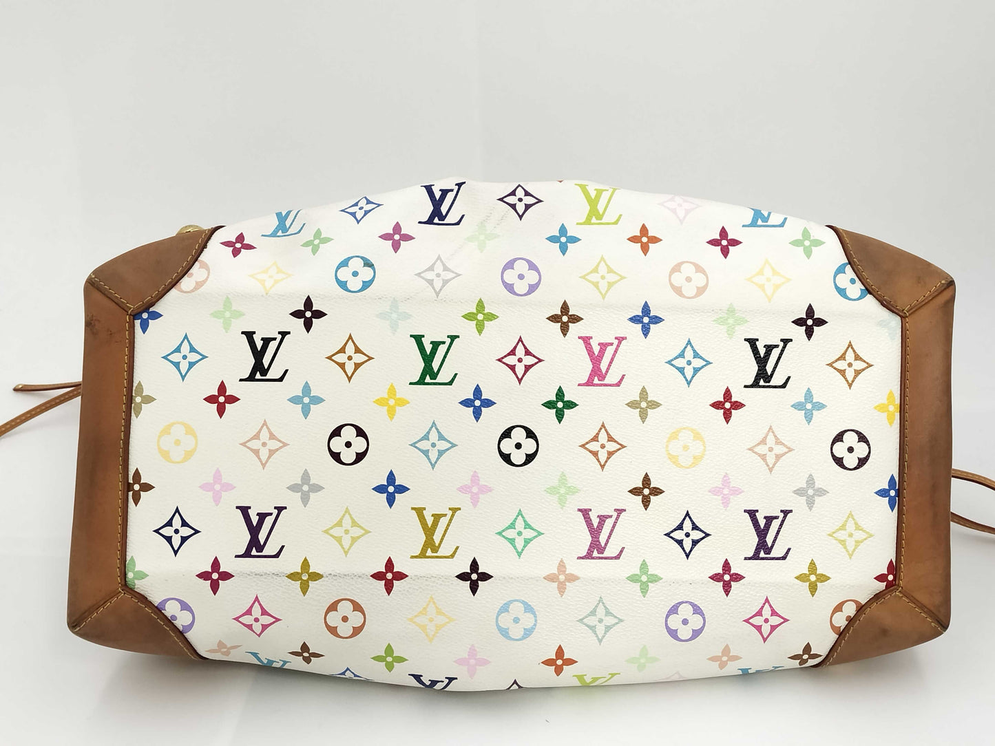 LOUIS VUITTON Vuitton Multicolor Ursula M40123 White Tote Bag