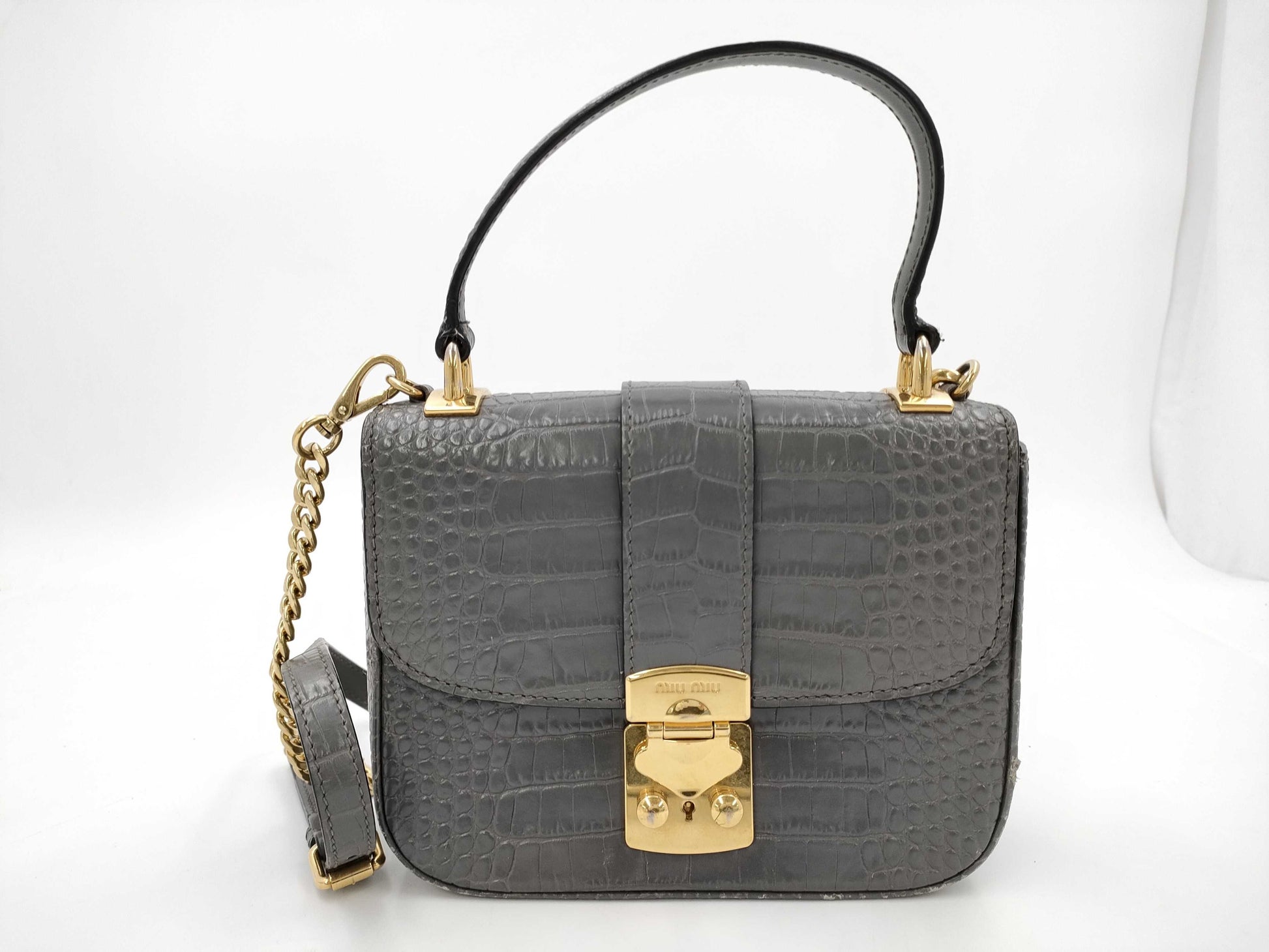 miu miu miu miu crocodile 2-way shoulder bag/handbag
