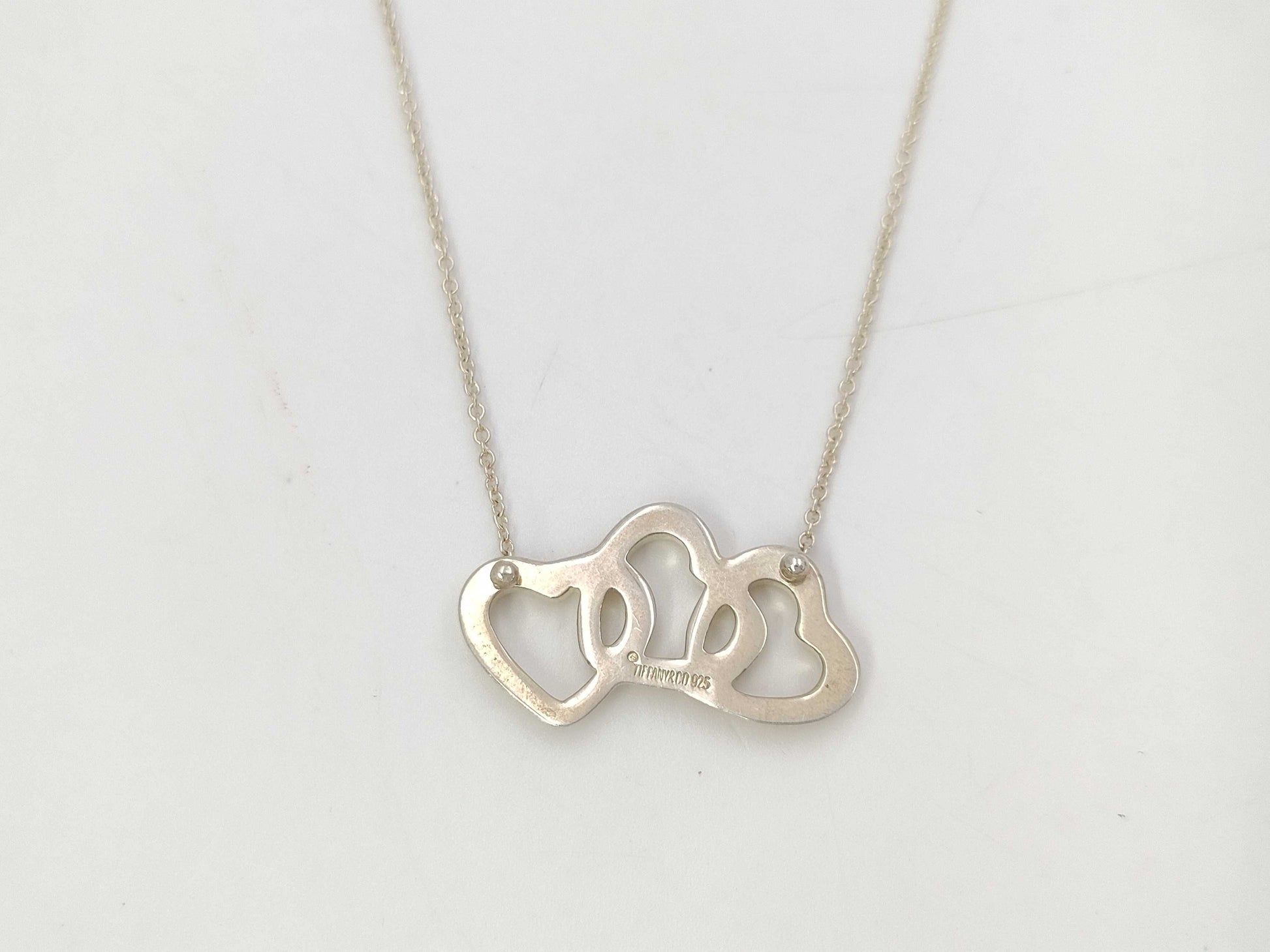 Tiffany & Co. TIFFANY 3-Row Open Heart SV925 3.6g Necklace