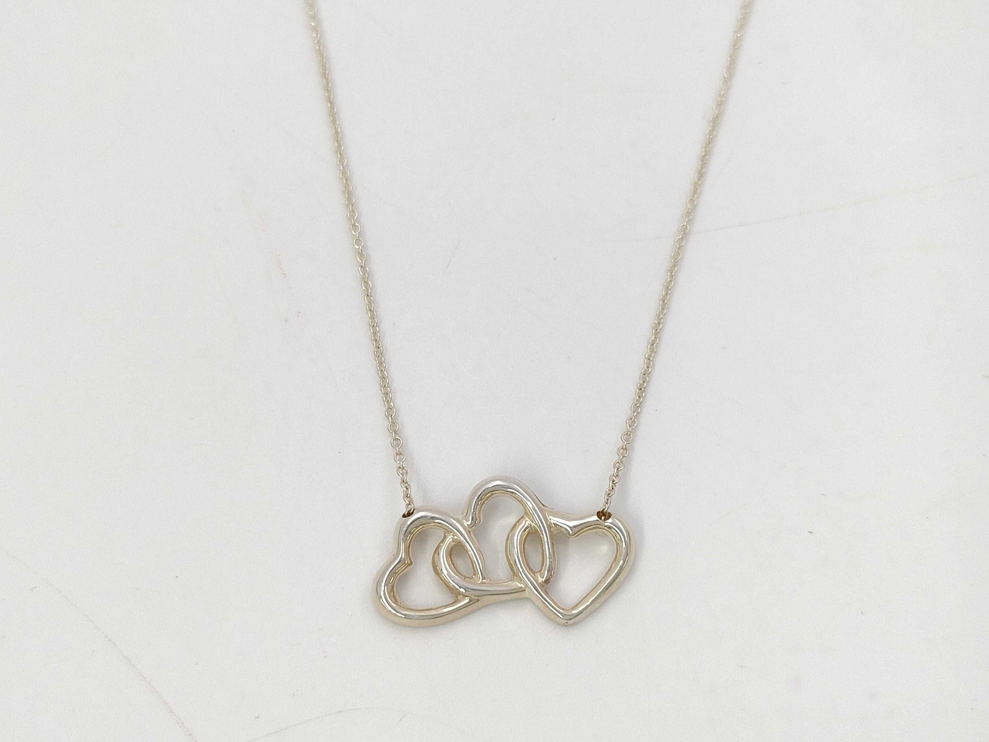 Tiffany & Co. TIFFANY 3-Row Open Heart SV925 3.6g Necklace
