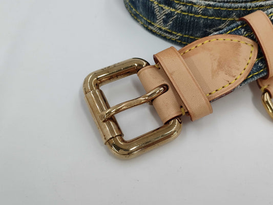 LOUIS VUITTON Denim Santur Blue CT1025 Belt