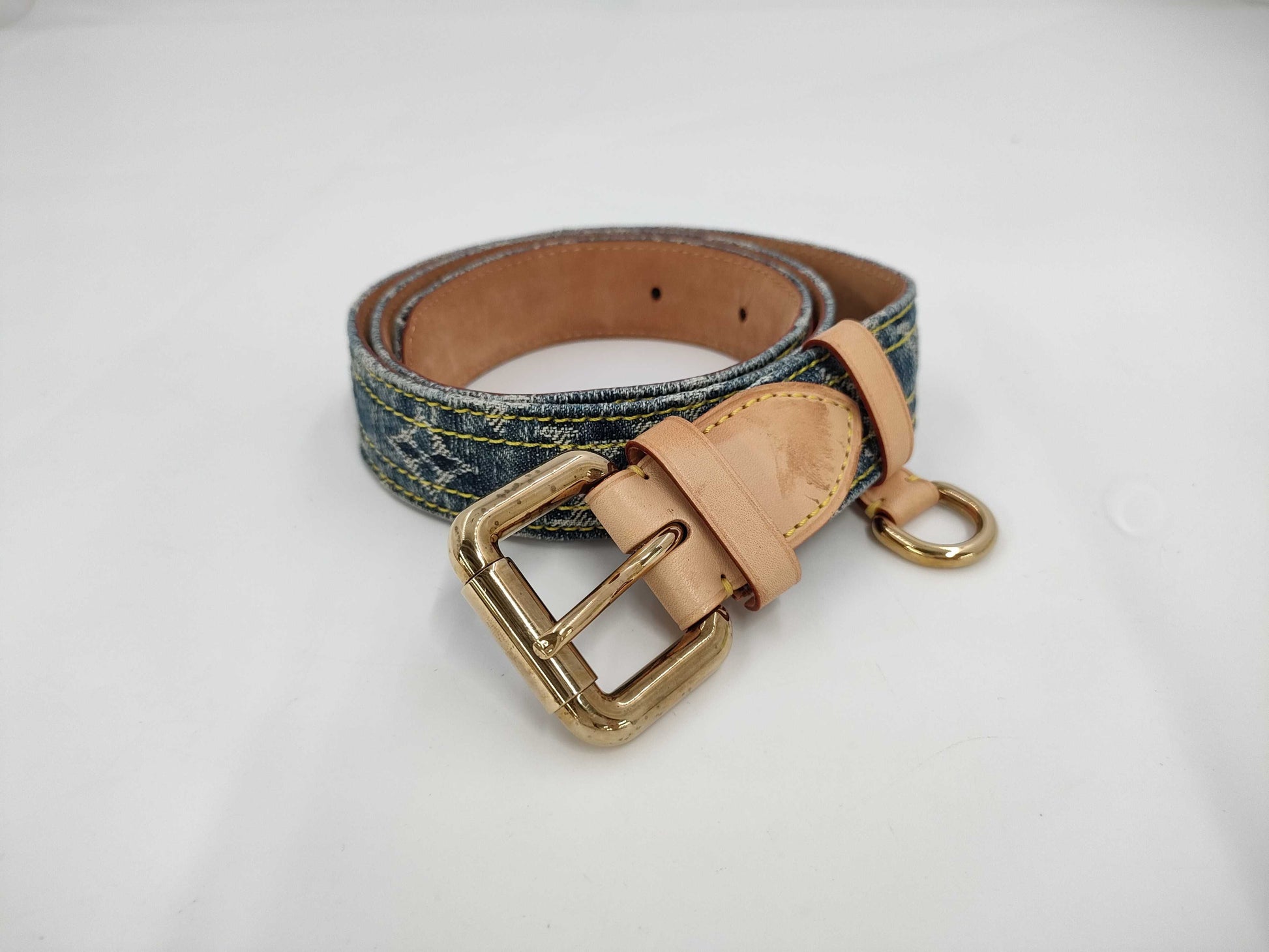 LOUIS VUITTON Denim Santur Blue CT1025 Belt