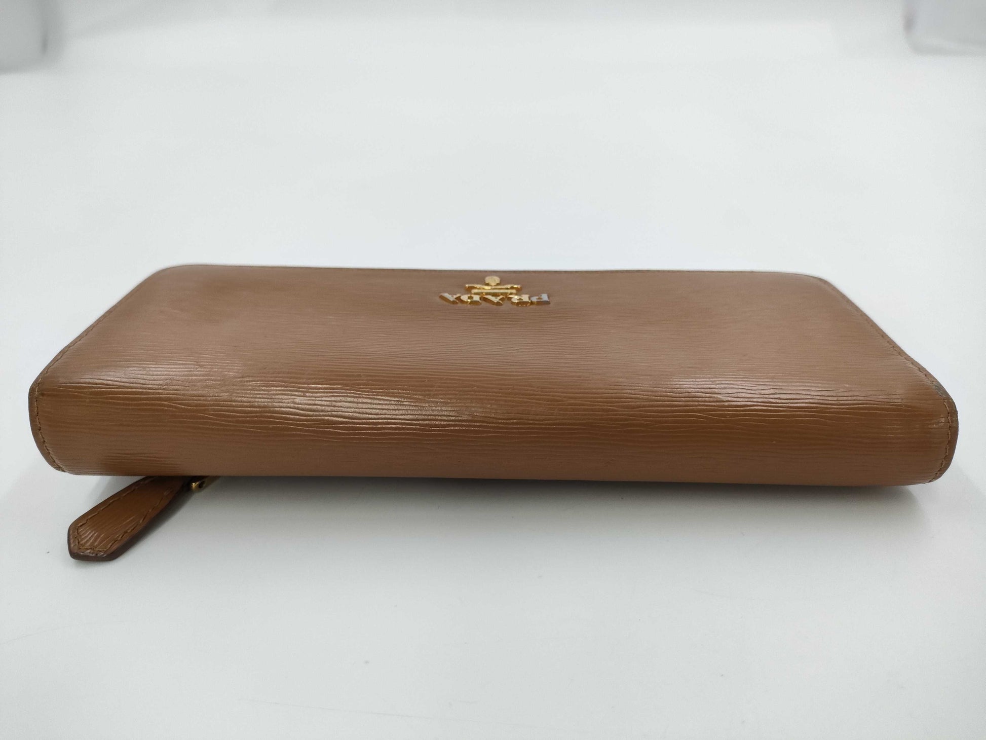 PRADA Prada long wallet leather camel