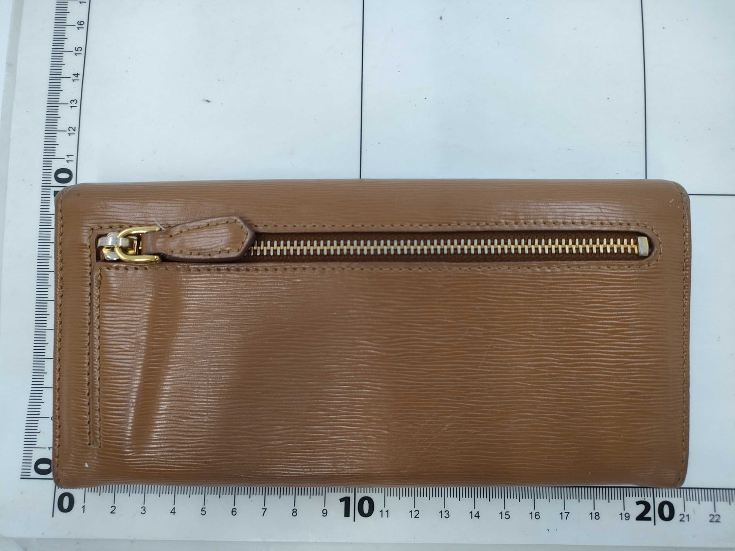 PRADA Prada long wallet leather camel
