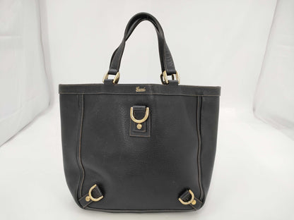 GUCCI Abbey Leather Handbag Black Tote Bag