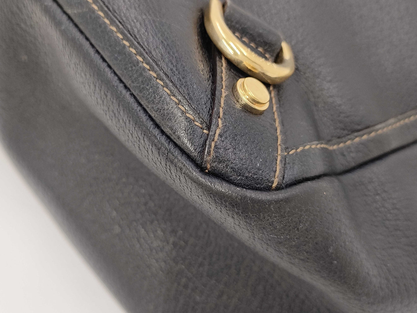 GUCCI Abbey Leather Handbag Black Tote Bag