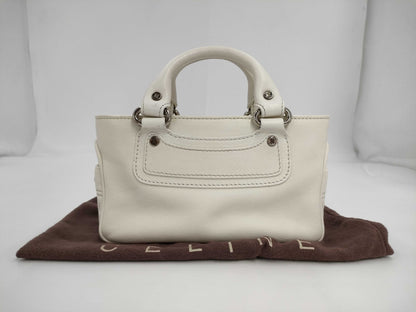 CELINE Mini Boogie Hand Bag White Handbag