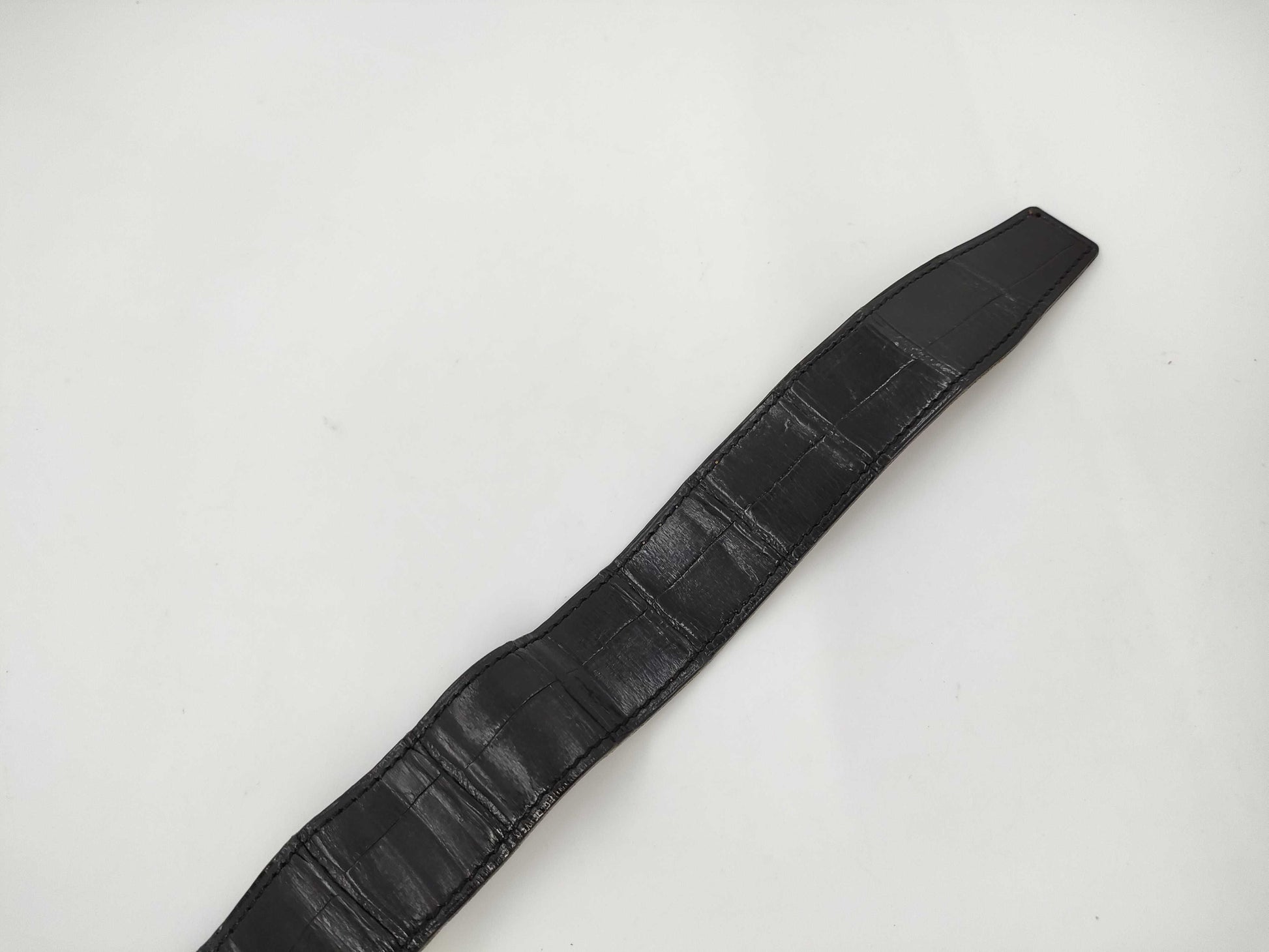 HERMES Constance H Belt, Black Crocodile, 〇L Stamped