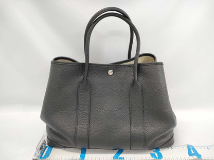 HERMES Garden Party 36 Black T Stamp Tote Bag