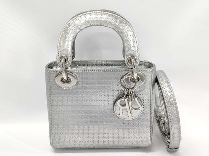 Dior Lady Dior Silver Handbag