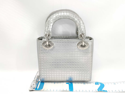 Dior Lady Dior Silver Handbag