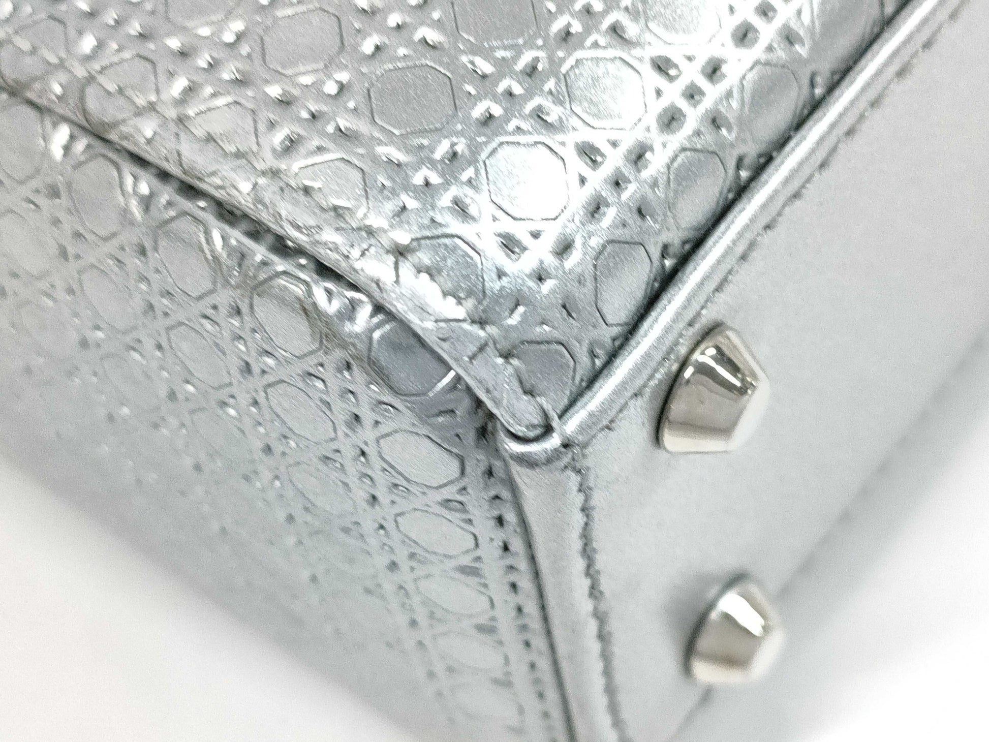 Dior Lady Dior Silver Handbag