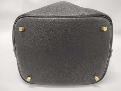 HERMES Picotin Lock 22 Black Y Stamp Handbag