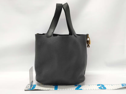 HERMES Picotin Lock 22 Black Y Stamp Handbag