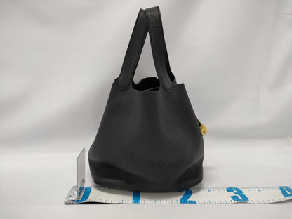 HERMES Picotin Lock 22 Black Y Stamp Handbag