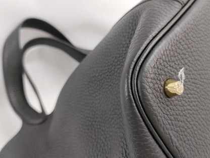 HERMES Picotin Lock 22 Black Handbag with Y Stamp