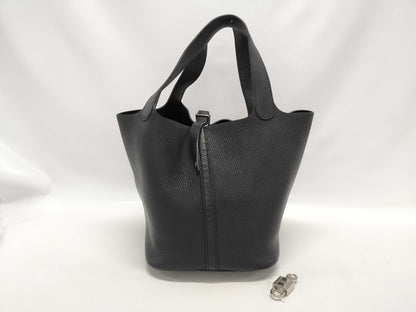 HERMES Picotin Lock 22 Black A-stamped Handbag