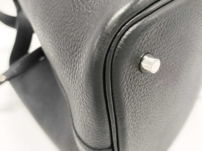 HERMES Picotin Lock 22 Black A-stamped Handbag