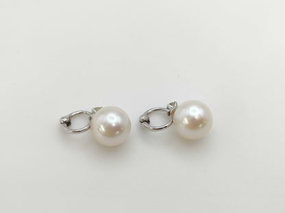 Pearl diameter: Approx. 8.5mm*2, D0.07/0.07ct, 18K White Gold, 2.8g, Earrings 