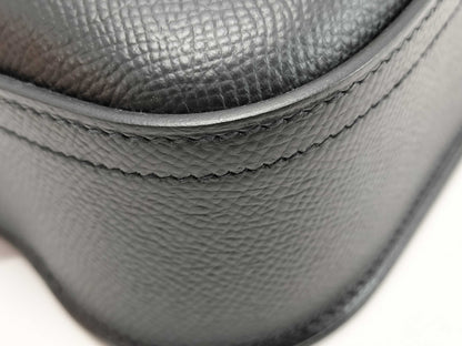 HERMES Della Cavallé Black Silver Hardware Shoulder Bag