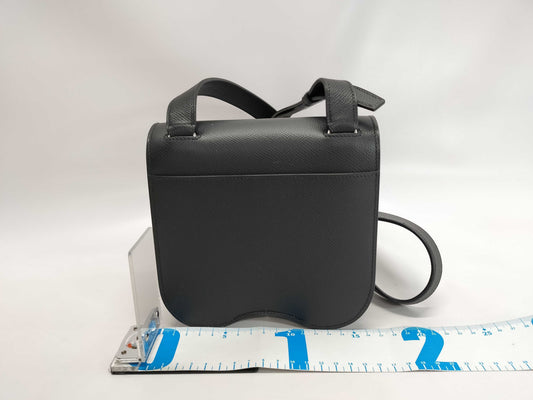 HERMES Della Cavallé Black Silver Hardware Shoulder Bag