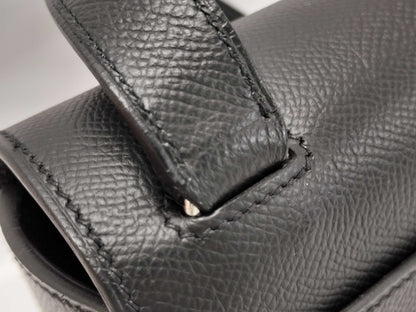 HERMES Della Cavallé Black Silver Hardware Shoulder Bag