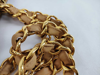 CHANEL Coco Mark Deka Coco Chain Tote Bag, Beige, No. 3