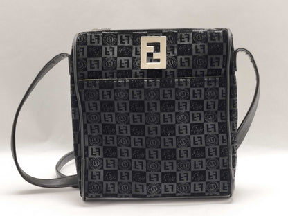 FENDI Shoulder Bag, Black with Silver Hardware