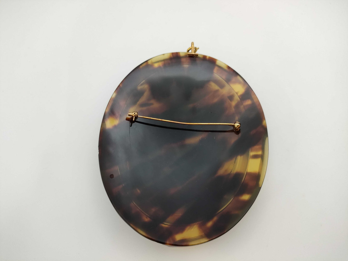 Cameo with Colored Stones, 18K Gold, 49.2g Pendant Top 