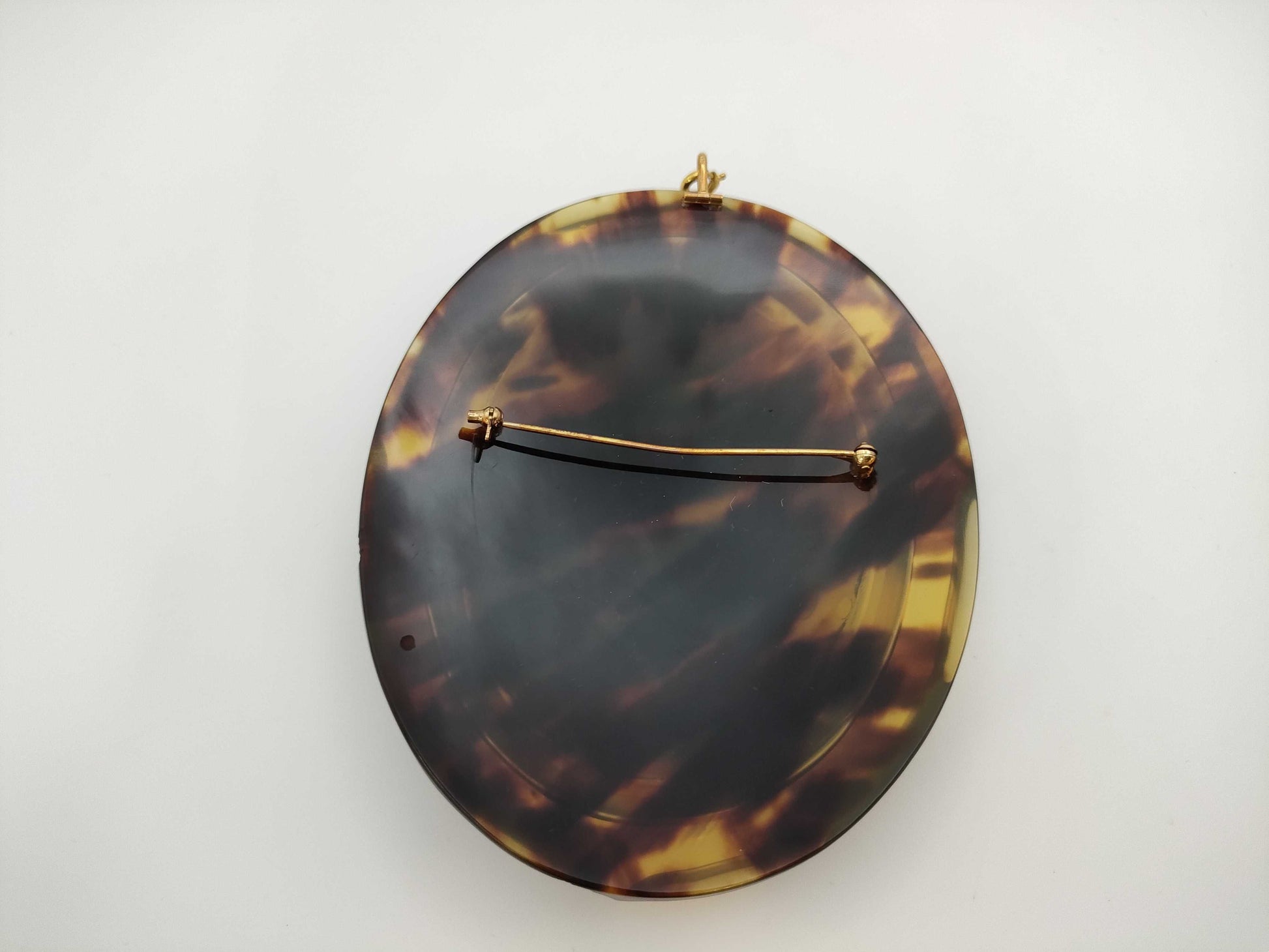 Cameo with Colored Stones, 18K Gold, 49.2g Pendant Top 