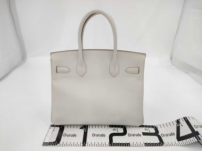 HERMES Birkin 30 Epson Gripere B Stamp Silver Hardware Handbag