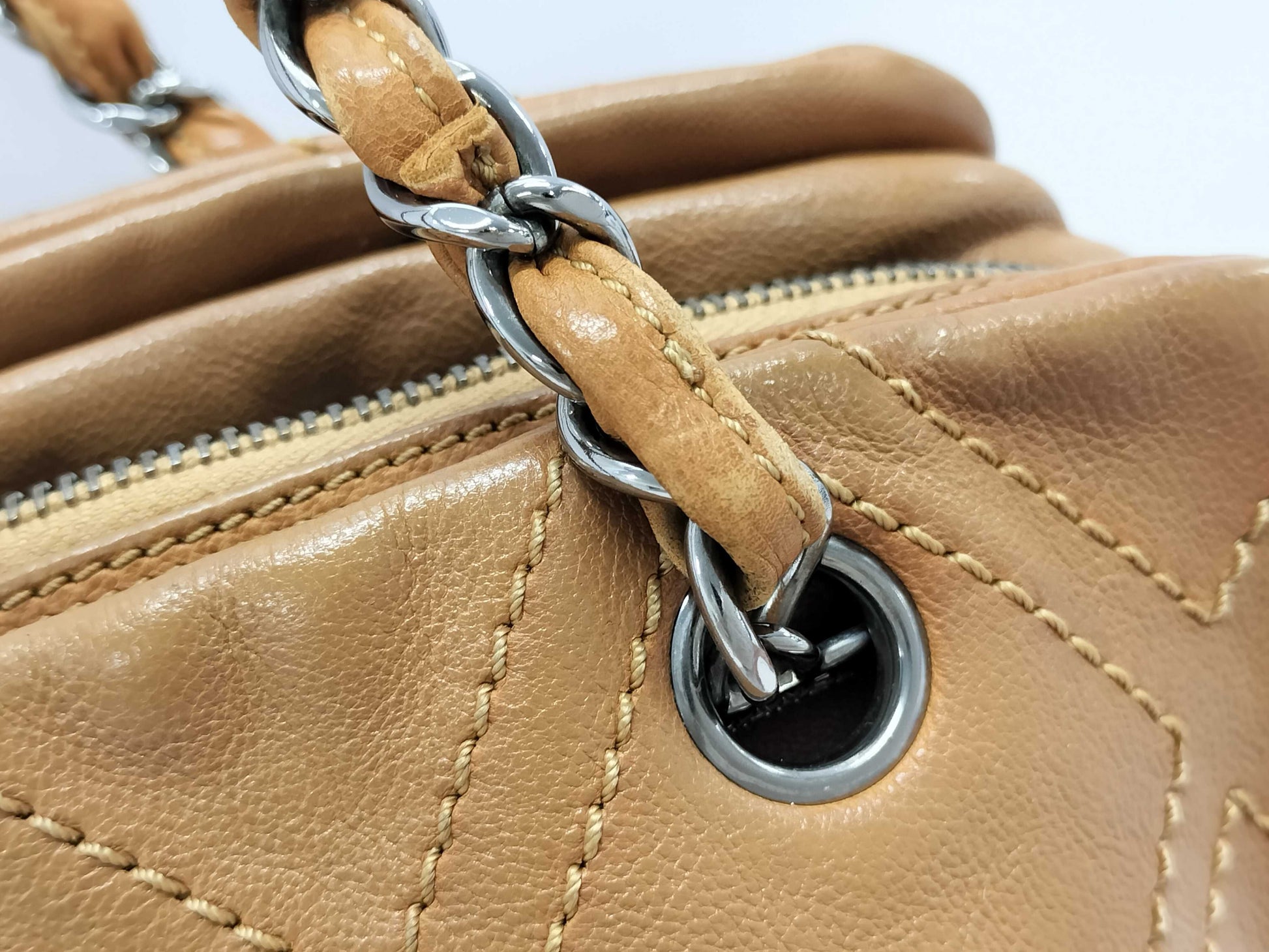 CHANEL Diamond Stitch Chain Tote Bag