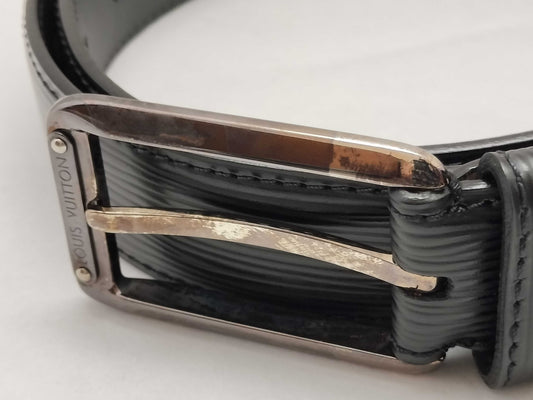 LOUIS VUITTON Epi Leather Belt in Noir Black Leather