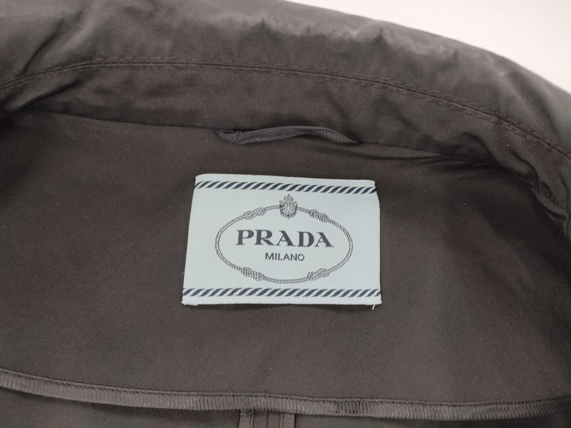 PRADA PRADA Prada Nylon Coat with Belt, Size 38, Black Coat