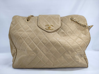 CHANEL Matelasse Supermodel Shoulder Bag Beige Tote Bag