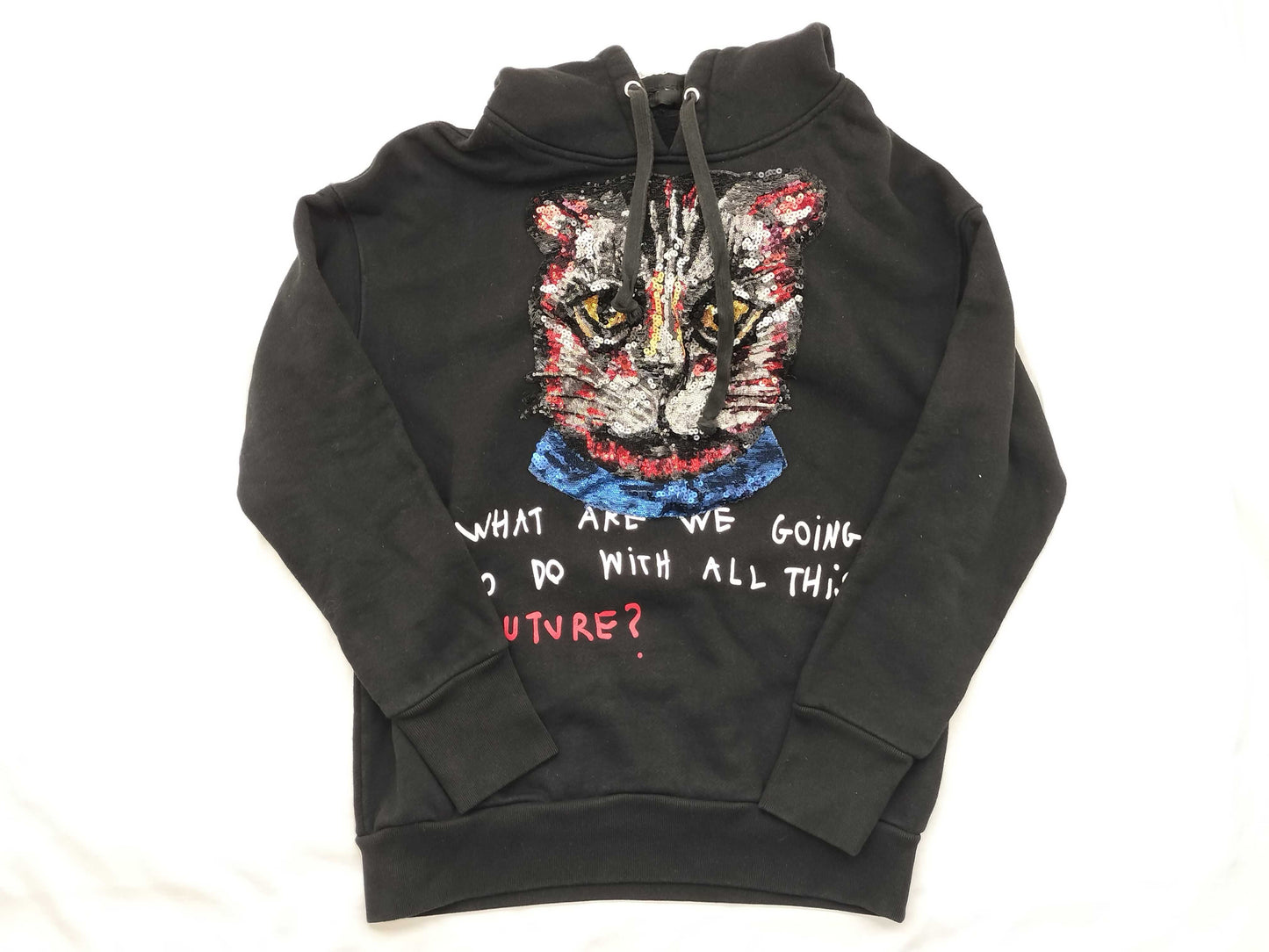 GUCCI Cat Coco Capitan Sequin Hoodie Top